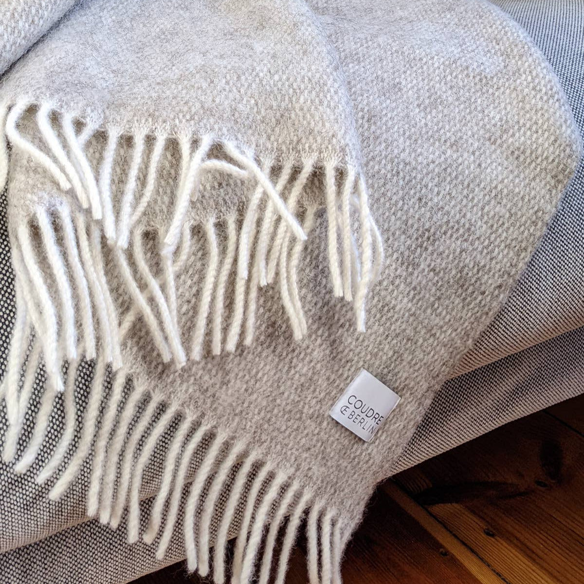 Pickstitch Limestone Woolen Blanket