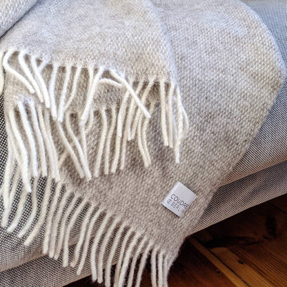 Pickstitch Limestone Woolen Blanket