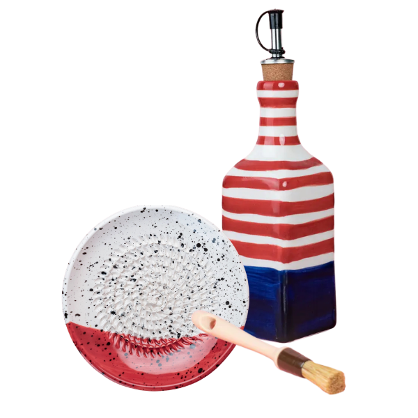 Giftset Riviera (Mini raspbord + oliefles + gratis borsteltje) 