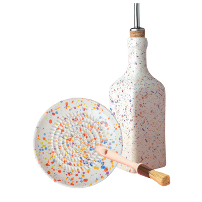 Giftset Carnival (Mini raspbord + oliefles + gratis borsteltje) 
