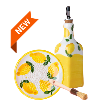 Giftset Limone (Mini raspbord + oliefles + gratis borsteltje) 