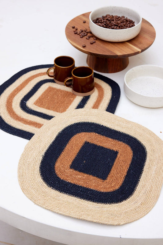 Mada Noir Raffia Placemat