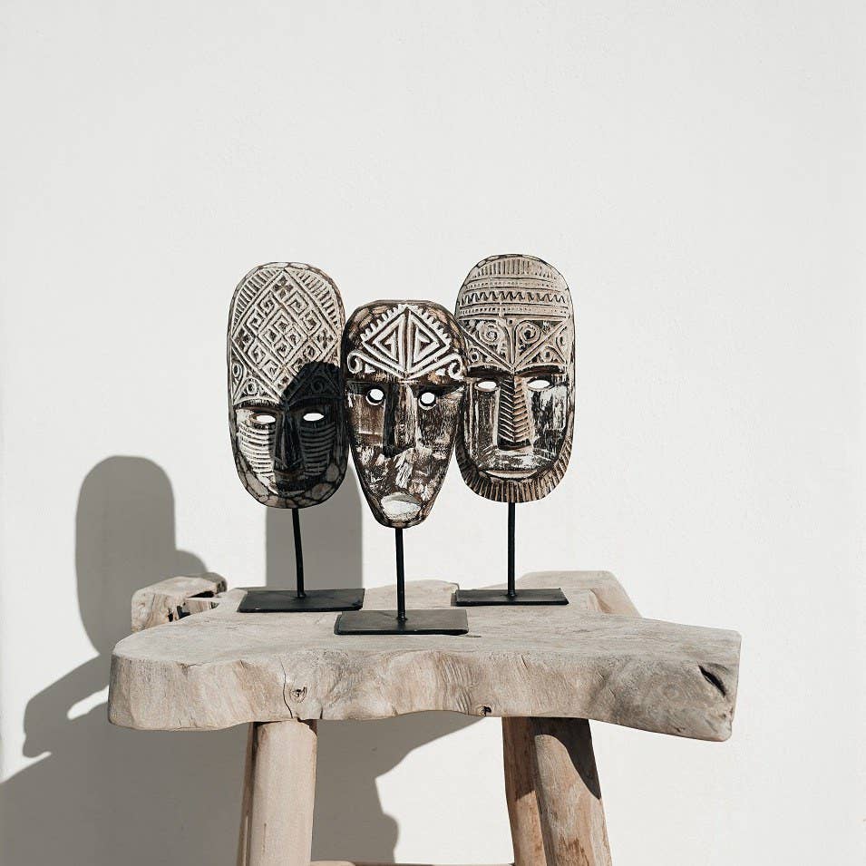 Wooden Mask On Stand