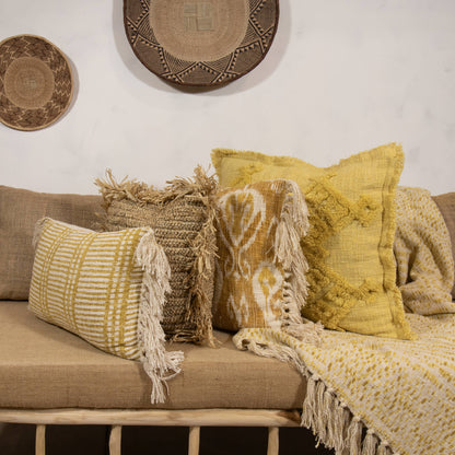 Guama Fringe kussens en plaid (set van 3)