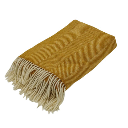 Amber Herringbone wollen plaid 