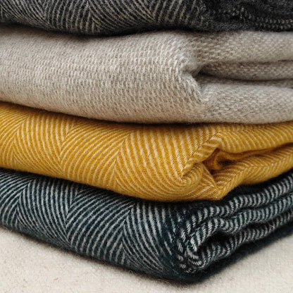 Pickstitch Limestone Woolen Blanket