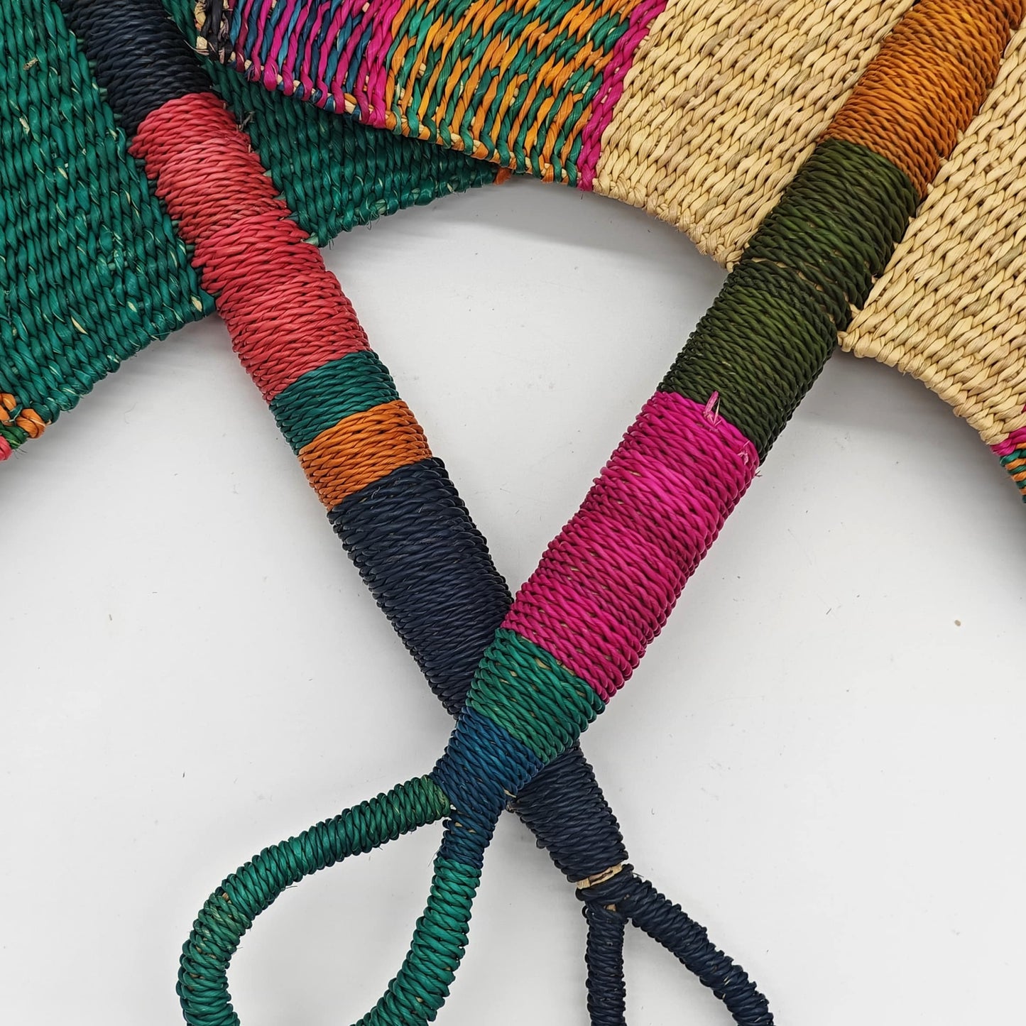 Peongo Ghanaian Decorative Wall Fans (Purple/Green)