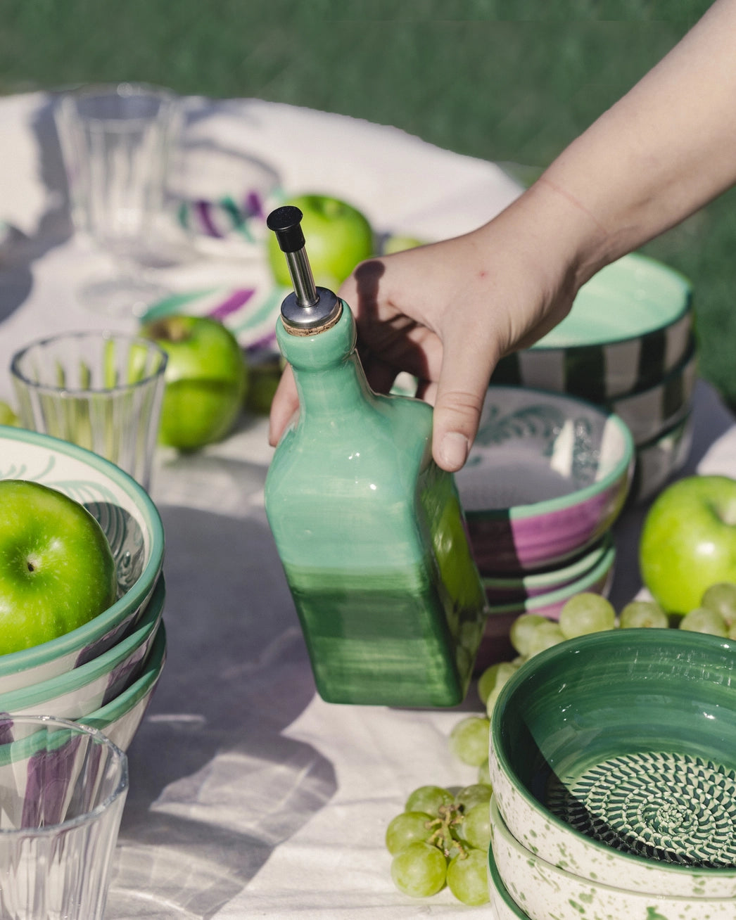 Giftset Esmeralda (Mini raspbord + oliefles + gratis borsteltje) 