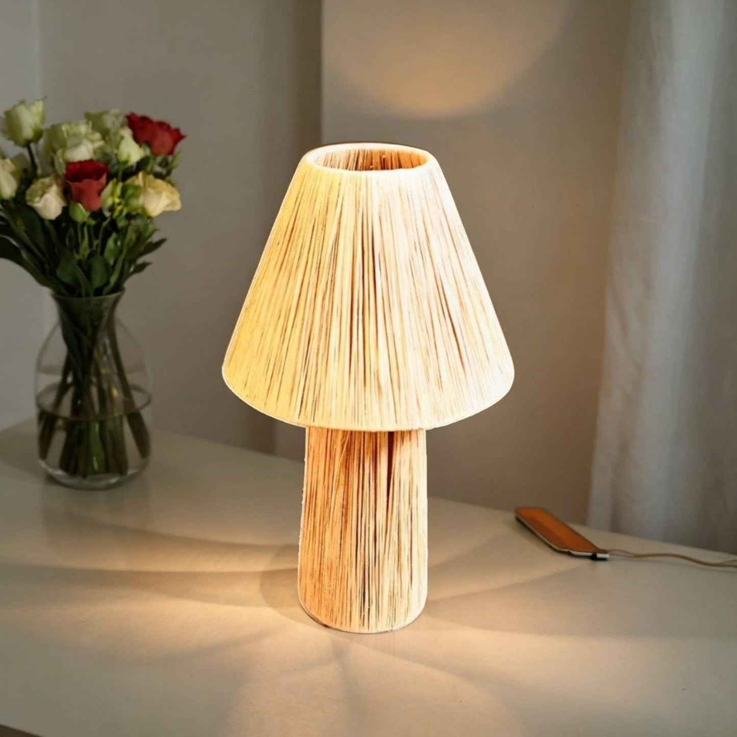 Natural Raffia Lamp