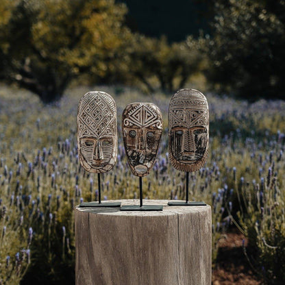 Wooden Mask On Stand