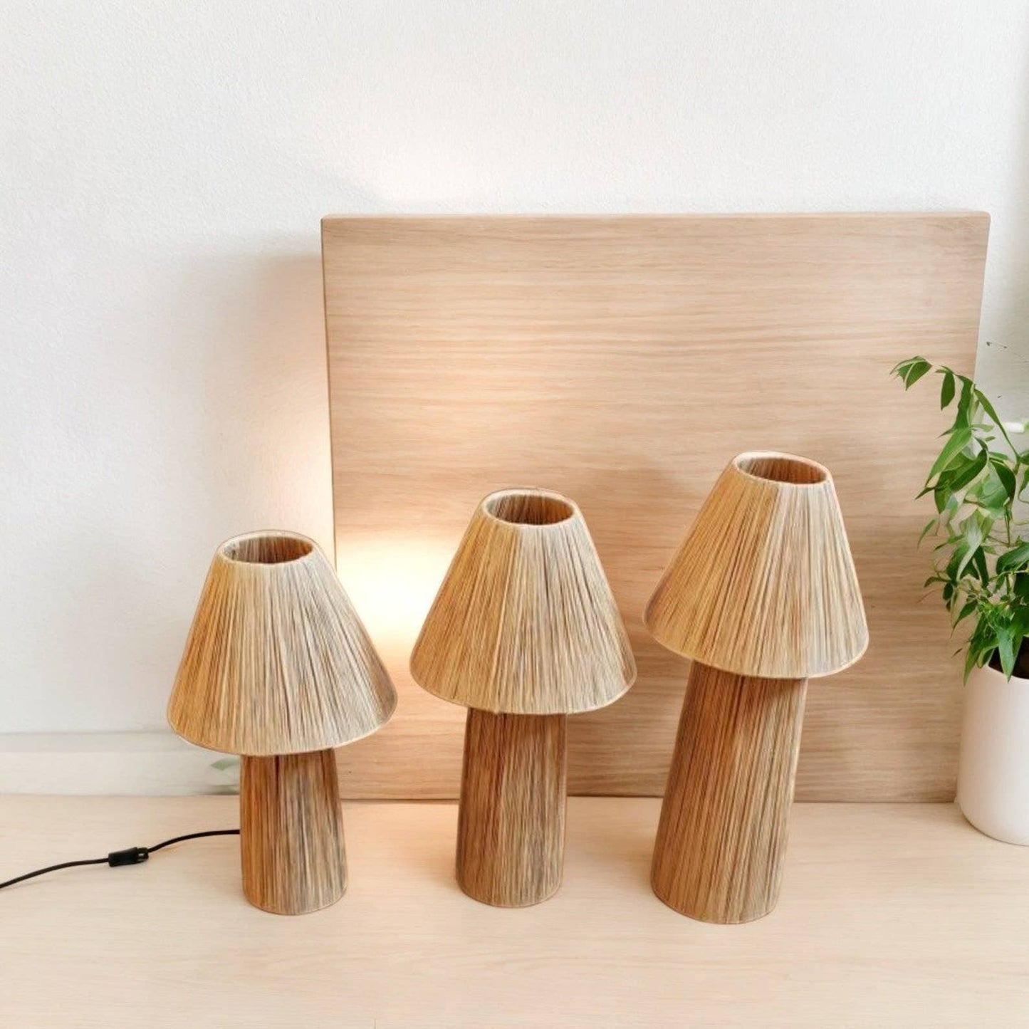 Natural Raffia Lamp