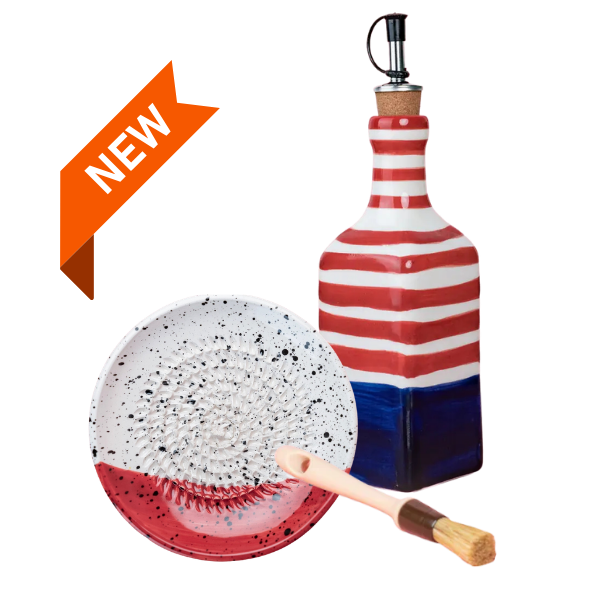 Giftset Riviera (Mini raspbord + oliefles + gratis borsteltje) 