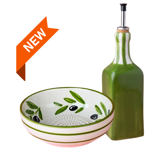 Giftset Olive (Grater plate + oil bottle + brush)