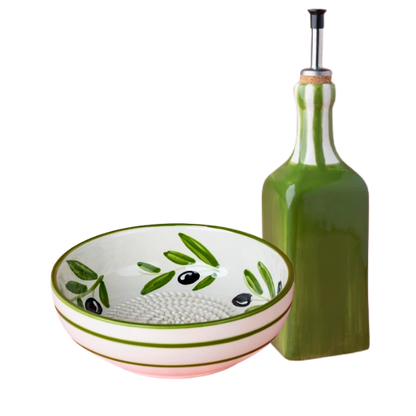 Giftset Olive (Grater plate + oil bottle + brush)